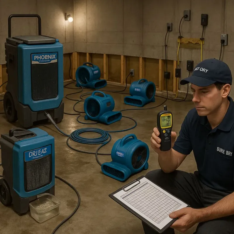 Structural Drying and Dehumidification process in Chaska, MN
